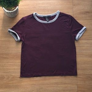 FOREVER 21 || Slightly Cropped Burgundy Tee